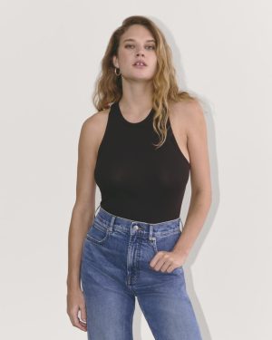 The Luxe Rib Racerback Tank | Black