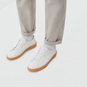 The ReLeather® Tennis Shoe | White / Gum Sole