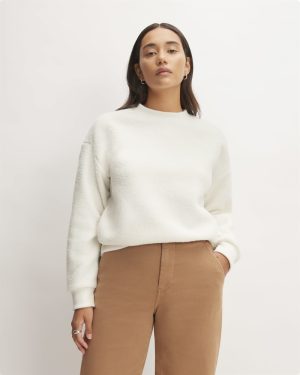 The ReNew Fleece Oversized Crew | Bone