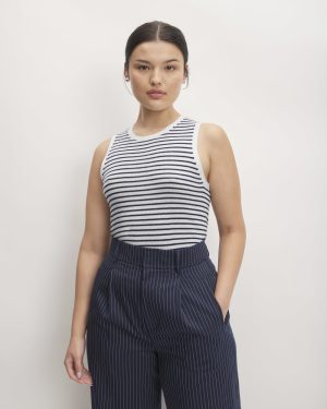 The Tank in Ultrasoft Merino | Bone / Navy