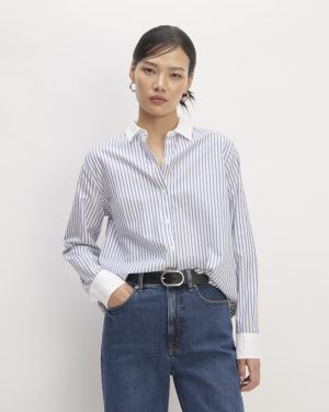 The Must-Have Shirt in Silky Cotton | Mariner Blue / White