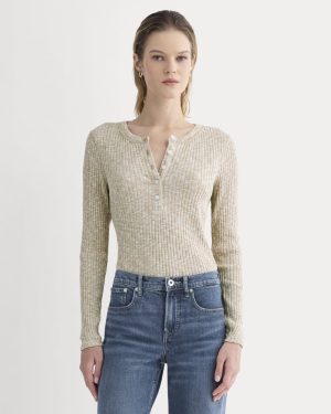 The Cozy Rib Henley | Cornstalk / Bone Twist