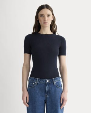 The Sweater Tee in Ultrasoft Merino | Navy