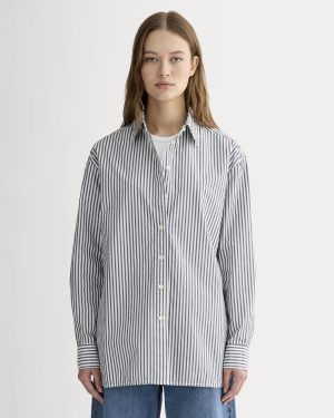 The Boyfriend Shirt in Ultrasoft Cotton | Optic White / Black