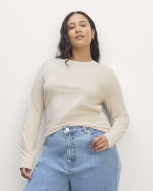 The Slim Long-Sleeve Crew in Essential Cotton | Heathered Oat