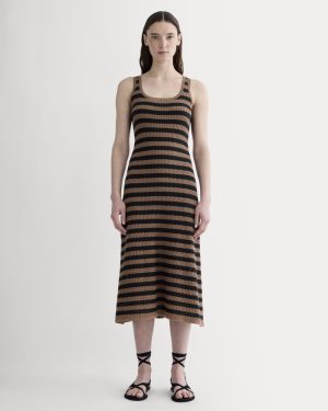 The Crochet Knit Tank Dress | Mocha / Black