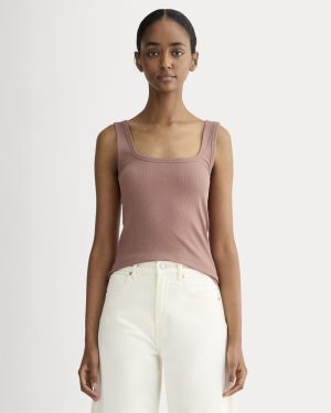 The Luxe Rib Square-Neck Tank | Rose Dusk