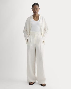 The Linen Way-High® Drape Pant | Natural Chambray