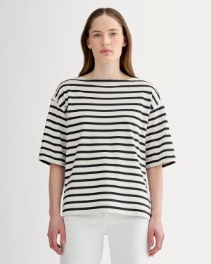 The Mariner Oversized Tee | Bone / Black
