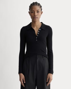 The Polo in Ultrasoft Merino | Black