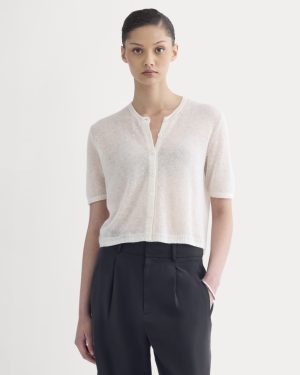 The Air Alpaca™ Short-Sleeve Cardigan | Birch