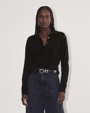 The Classic Polo in Cashmere | Black