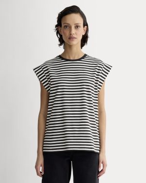 The Muscle Tee in Essential Cotton | Bone / Black