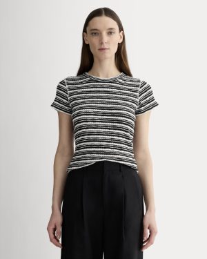 The Cozy Rib Tee | Bone / Black