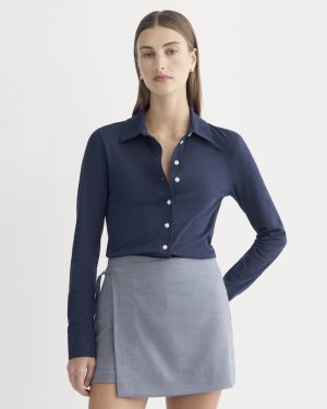 Button-Up Shirt in Essential Cotton | Navy