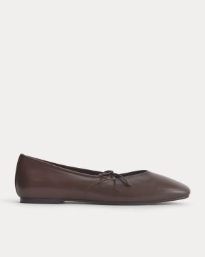 Leather Keyhole Flat | Burnt Umber