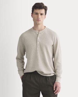 Thermal Henley in Cozy Waffle | Heathered Oatmeal