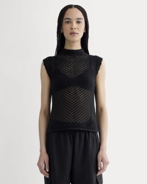 The Lace Knit Tank | Black